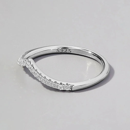 925 Sterling Silver Round Moissanite Ring Gift To Her