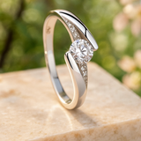 925 Sterling Silver CZ Ring – Elegant & Certified for Women