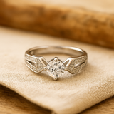 925 Silver Round Cubic Zirconia Ring – Gift-Ready for Women