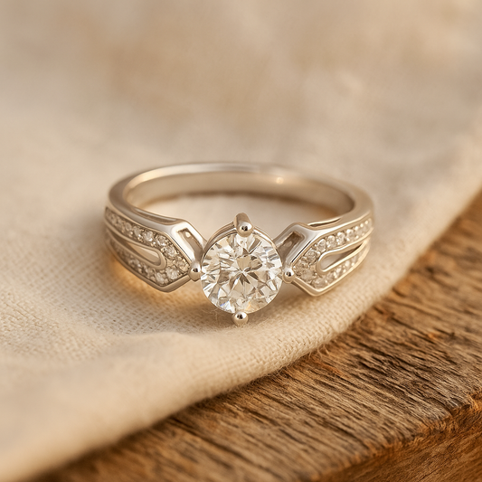 925 Silver Round Cubic Zirconia Ring – Gift-Ready for Women