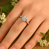 "925 Silver Solitaire Ring – Round-Cut Cubic Zirconia Gift for Her"