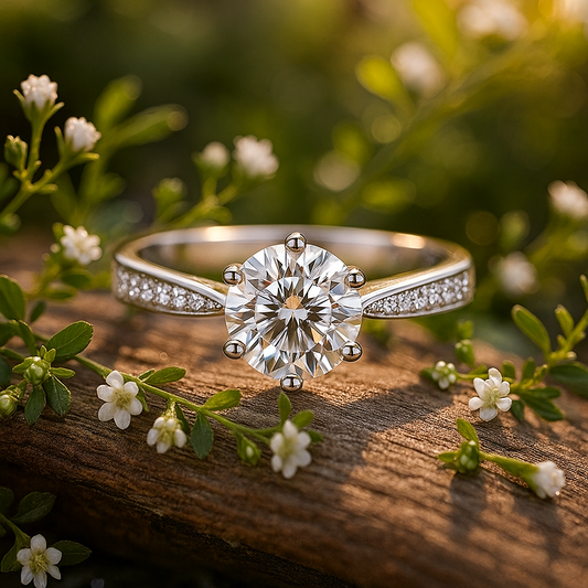 "925 Silver Solitaire Ring – Round-Cut Cubic Zirconia Gift for Her"