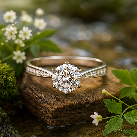 "925 Silver Solitaire Ring – Round-Cut Cubic Zirconia Gift for Her"