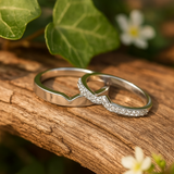 925 Sterling Silver Couple Rings with CZ – Personalized Gift for Engagement or Anniversary