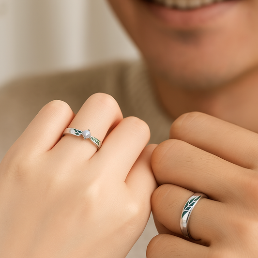 925 Silver Couple Rings – Personalized Gift for Her & Him