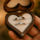 925 Sterling Silver Couple Rings with CZ – Personalized Gift for Engagement or Anniversary