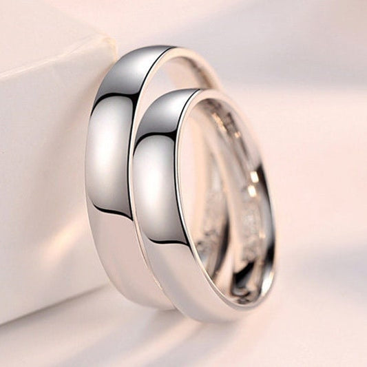925 Sterling Silver Couples Rings – Matching Band Promise Rings for Him & Her