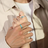 925 Sterling Silver Aurora Galaxy Couple Rings – Matching Anniversary Bands