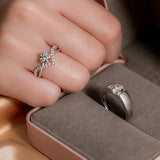 925 Sterling Silver Promise Rings for Couples- Matching Adjustable Rings with Engraving Gift Her