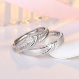 Couple Ring in 925 Silver – Sparkling CZ Stone, Perfect Gift for Her