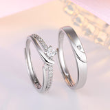 Couple Ring in 925 Silver – Sparkling CZ Stone, Perfect Gift for Her