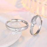 Couple Ring in 925 Silver – Sparkling CZ Stone, Perfect Gift for Her