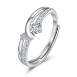 Couple Ring in 925 Silver – Sparkling CZ Stone, Perfect Gift for Her