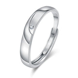 Couple Ring in 925 Silver – Sparkling CZ Stone, Perfect Gift for Her