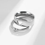 925 Silver Couple Rings – Interlocking Heart Promise Bands with "I Love You" Engraving
