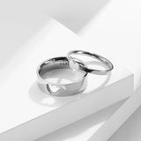 925 Silver Couple Rings – Interlocking Heart Promise Bands with "I Love You" Engraving