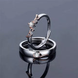 Couples Promise Rings – 925 Silver Adjustable Set, Anniversary & Valentine’s Day Jewelry Gift