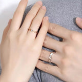 Couples Promise Rings – 925 Silver Adjustable Set, Anniversary & Valentine’s Day Jewelry Gift