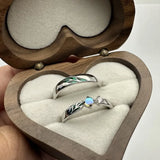 Matching Promise Rings for Couples – Adjustable Engraved His & Her Ring Set
