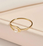 925 Sterling Silver Natural Peral Ring Gift For Women