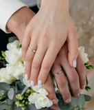 925 Sterling Silver Wedding Rings Set 18K Yellow Gold Plated Ring Gift To Her