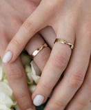 925 Sterling Silver Wedding Rings Set 18K Yellow Gold Plated Ring Gift To Her