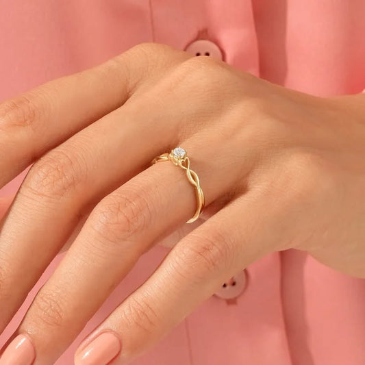 925 Sterling Silver Cubic Zirconia Ring- Matching  Rings with Engraving | Gift for Her