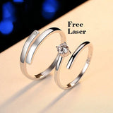 925 Sterling Silver Couple Ring Set – Moissanite Matching Bands for Him & Her