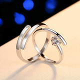 925 Sterling Silver Couple Ring Set – Moissanite Matching Bands for Him & Her