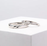 925 sterling  Silver Couple Rings – Crisscross & Crystal Detail Design