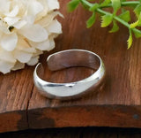 Polished Sterling Silver Adjustable Open Band Ring – Unisex Minimal Design