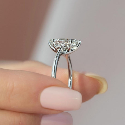 Marquise-Cut Solitaire Cubic Zirconia Ring in  925 Sterling Silver