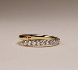 Minimalist Gold-Plated Adjustable Ring with Dazzling CZ Stones