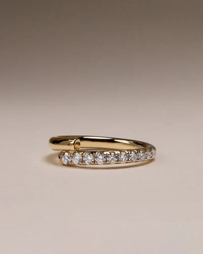 Minimalist Gold-Plated Adjustable Ring with Dazzling CZ Stones