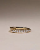 Minimalist Gold-Plated Adjustable Ring with Dazzling CZ Stones