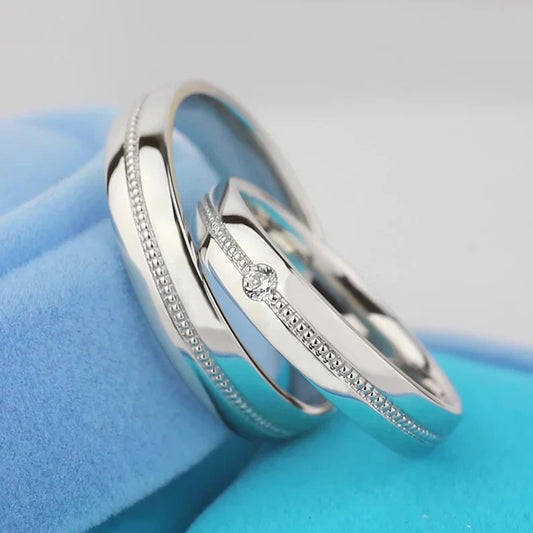 925 Sterling Silver Couple Rings Wedding Band Gift Ring