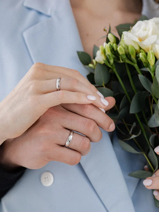 925 Sterling Silver Couple Rings Wedding Band Gift Ring