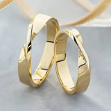 925 Sterling Silver Wedding Rings Set 18K Yellow Gold Plated Ring Gift To Her