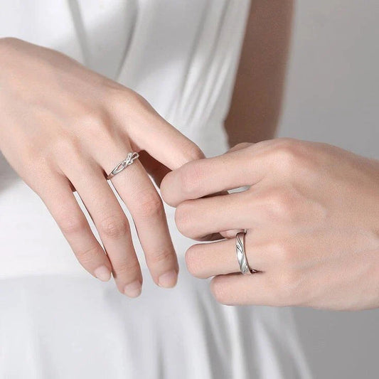 925 Sterling Silver Tow Stone Moissanite Couple Ring Gift For Love