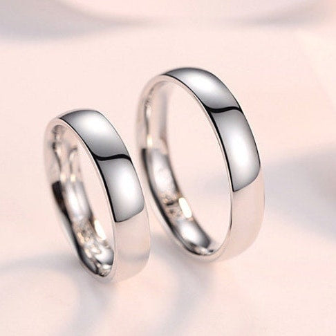 925 Sterling Silver Couples Rings – Matching Band Promise Rings for Him &amp; Her
