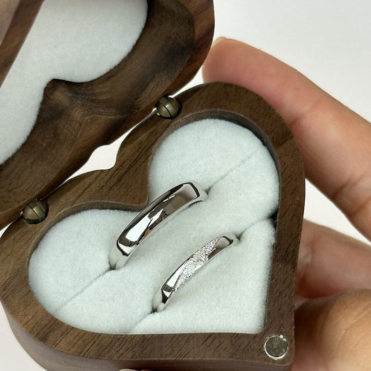 925 Silver Matching Couple Rings – Adjustable Minimal Design with Custom Engraving