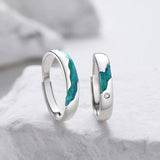 925 Sterling Silver Aurora Galaxy Couple Rings – Matching Anniversary Bands