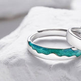 925 Sterling Silver Aurora Galaxy Couple Rings – Matching Anniversary Bands