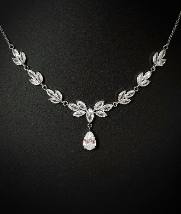 925 Sterling Silver Cubic Zirconia Wedding Necklace Set – Perfect Gift for Her