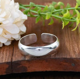 Polished Sterling Silver Adjustable Open Band Ring – Unisex Minimal Design