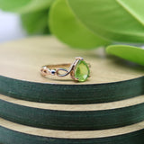 Peridot Teardrop Infinity Ring in Rose Gold Finish 925 Sterling Silver Ring