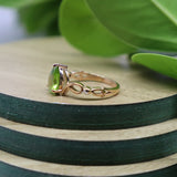 Peridot Teardrop Infinity Ring in Rose Gold Finish 925 Sterling Silver Ring