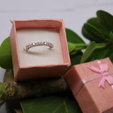 Elegant Sterling Silver Half-Eternity Ring with Sparkling Cubic Zirconia