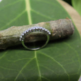Elegant Sterling Silver Half-Eternity Ring with Sparkling Cubic Zirconia
