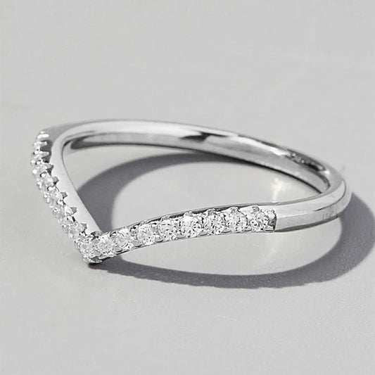 925 Sterling Silver Round Moissanite Ring Gift To Her